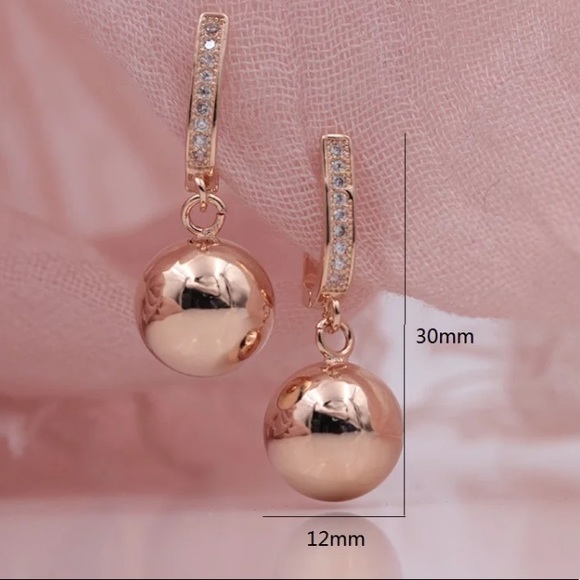 Rose Gold Plated Earrings - Picture 2 of 4